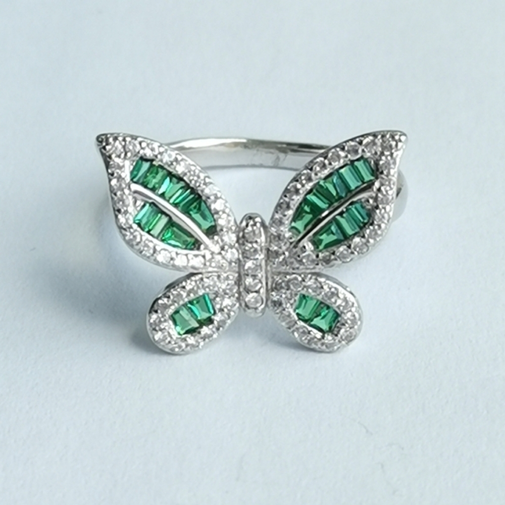 Butterfly Diopside CZ Ring Size 8
